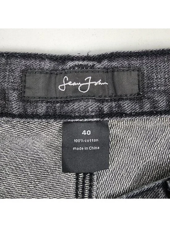 Sean John Jeans Mens 40x33 Denim Black Y2K Hip Hop Baggy - Picture 4 of 9